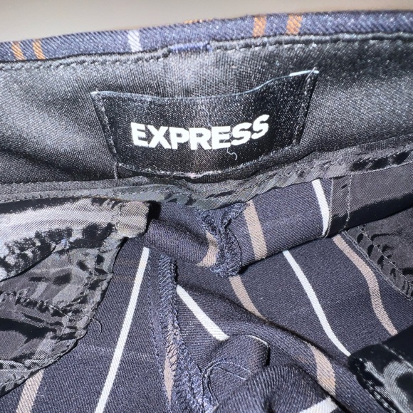 Express Navy Plaid Pants Size 10 Long - Picture 6 of 13